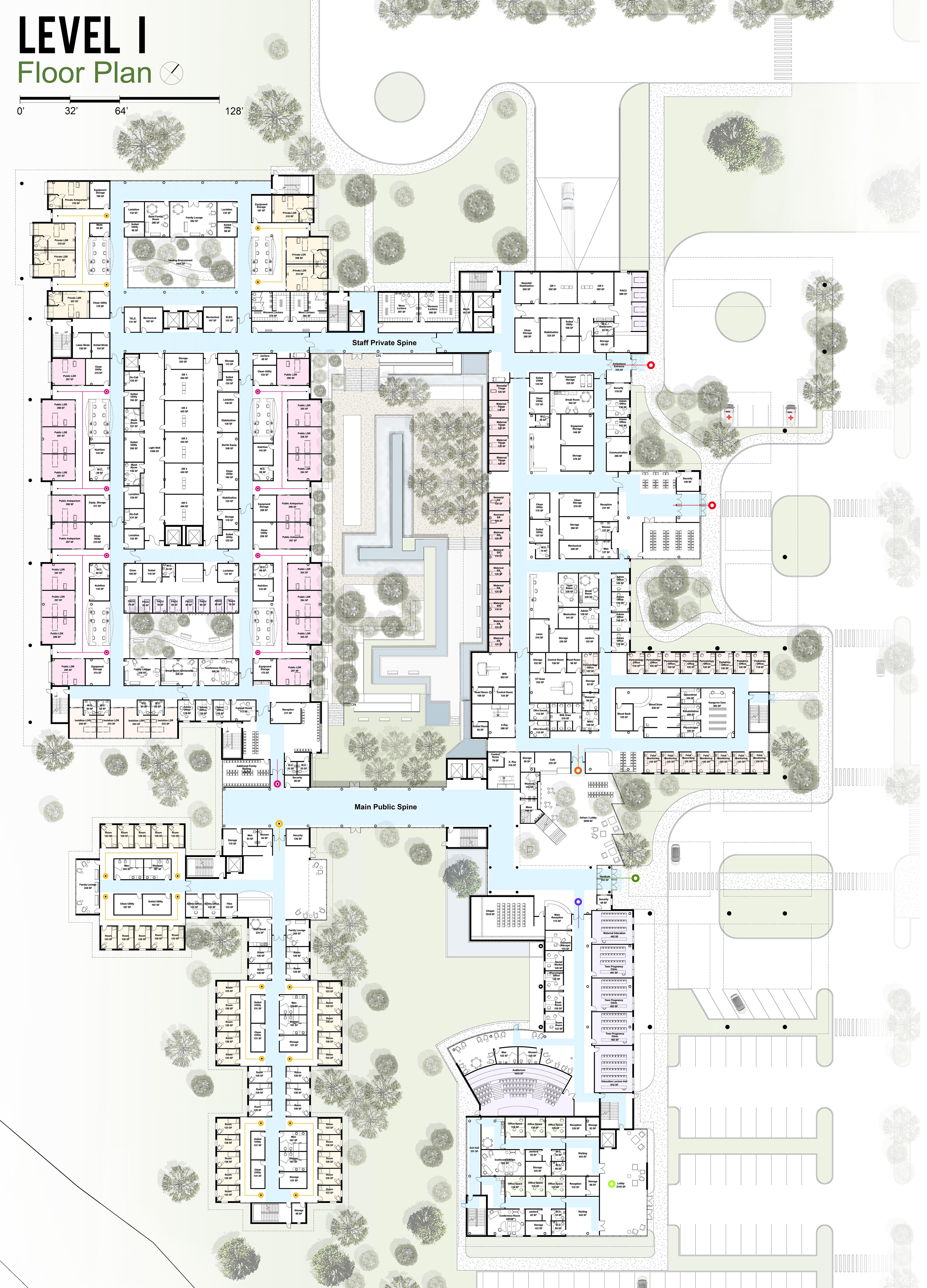 Hospital floor plan, Hospital design, Hospital architecture